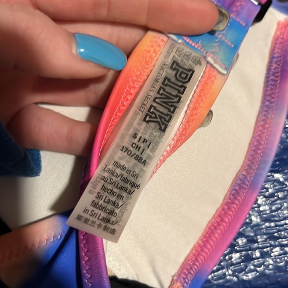 PINK tie dye bandeau bikini set - Picture 6 of 6